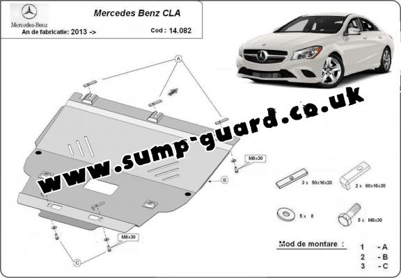 Steel sump guard for Mercedes CLA X117