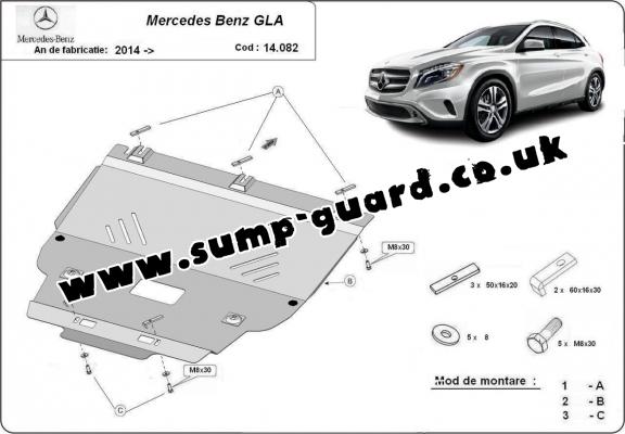 Steel sump guard for Mercedes GLA X156