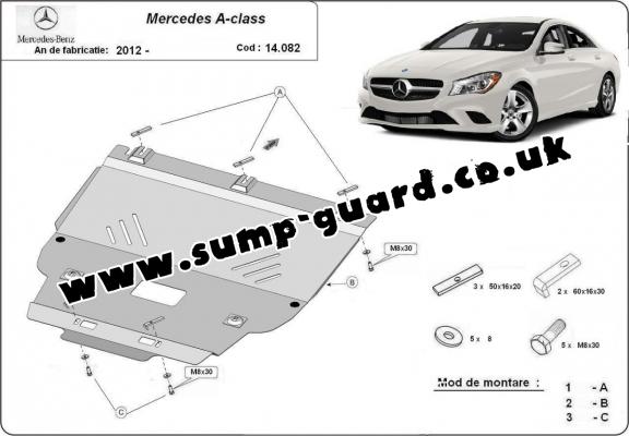 Steel sump guard for Mercedes A-Class W176