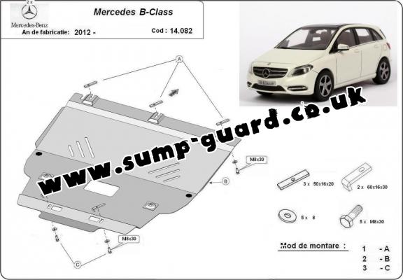 Steel sump guard for Mercedes B-Class W246