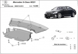 Steel sump guard for Mercedes S-Classe W221 - 4x2