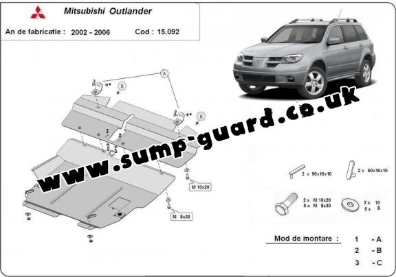 Steel sump guard for Mitsubishi Outlander