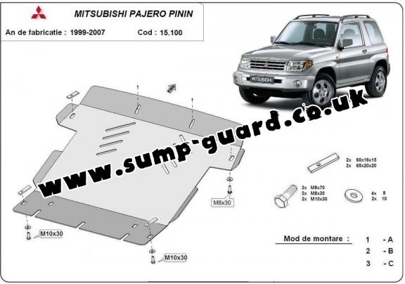 Steel sump guard for Mitsubishi Shogun Pinin