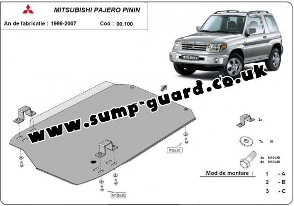 Steel gearbox guard for Mitsubishi Shogun Pinin