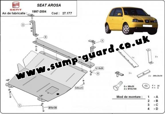 Steel sump guard for Seat Arosa