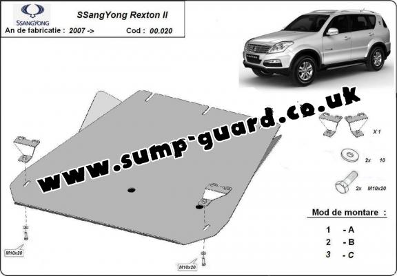 Steel gearbox guard for SsangYong Rexton 2