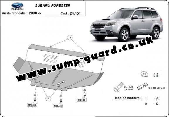 Steel sump guard for Subaru Forester 3