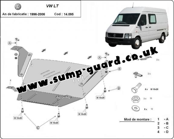 Steel sump guard for Volkswagen LT