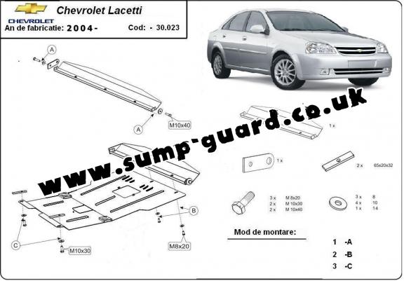 Steel sump guard for Chevrolet Lacetti / Nubira