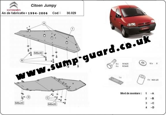 Steel sump guard for Citroen Jumpy