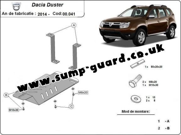 Steel diferential guard for Dacia Duster 4x4