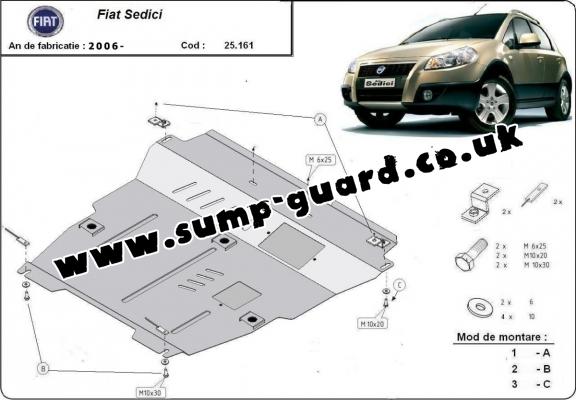 Steel sump guard for Fiat Sedici