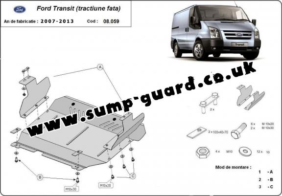 Steel sump guard for Ford Transit - FWD