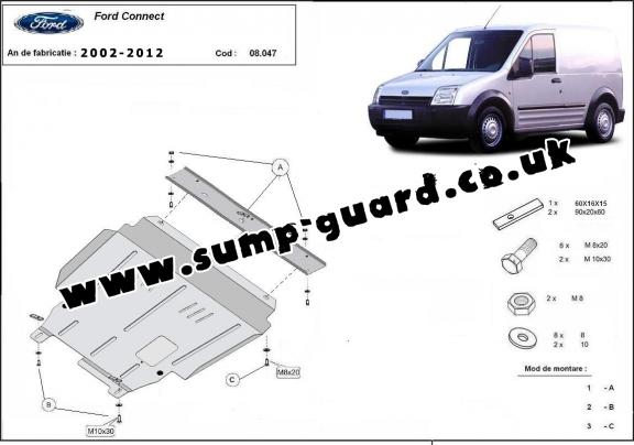 Steel sump guard for Ford Transit Connect