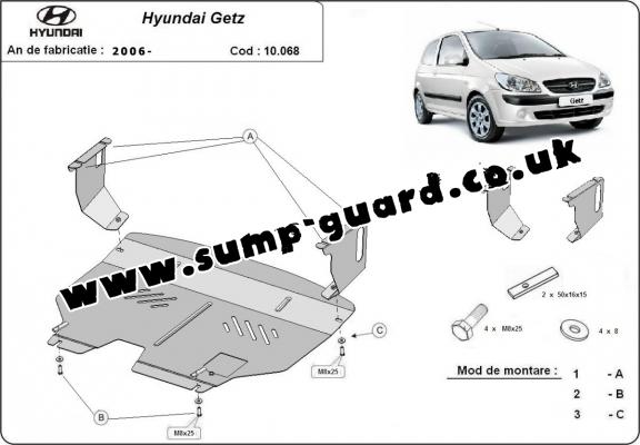 Steel sump guard for Hyundai Getz