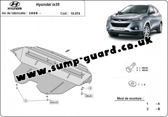 Steel sump guard for Hyundai IX35