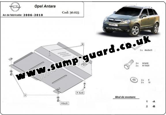 Steel sump guard for Vauxhall Antara