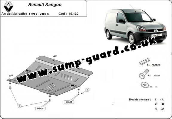 Steel sump guard for Renault Kangoo