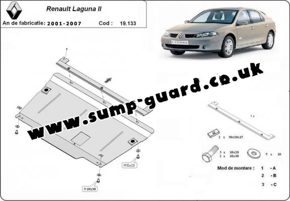 Steel sump guard for Renault Laguna 2