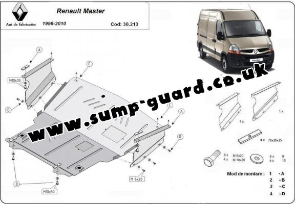 Steel sump guard for Renault Master 2