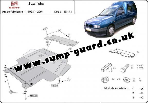 Steel sump guard for Seat Inca