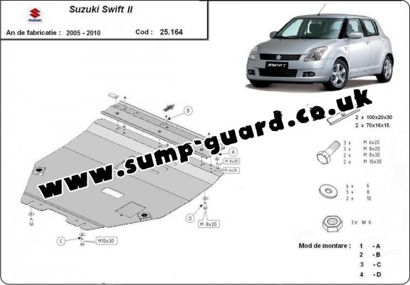 Steel sump guard for Suzuki Swift 2