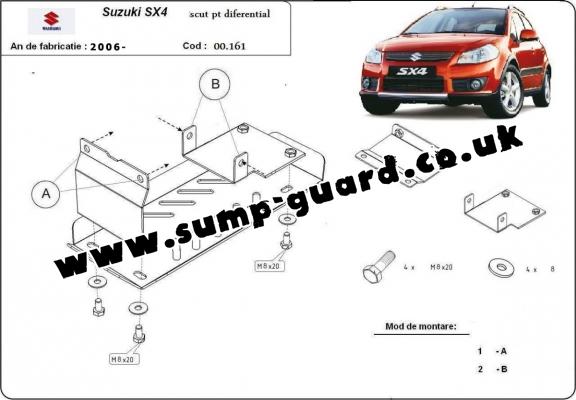 Steel differential guard for Suzuki SX 4WD
