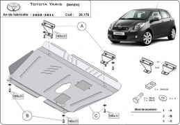 Steel sump guard for Toyota Yaris - petrol