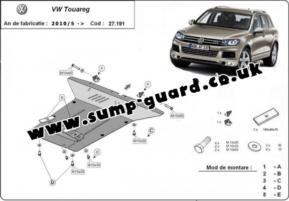 Steel sump guard for VW Touareg