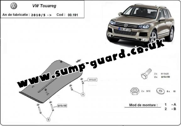 Steel gearbox guard for VW Touareg