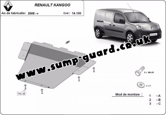 Steel sump guard for Renault Kangoo