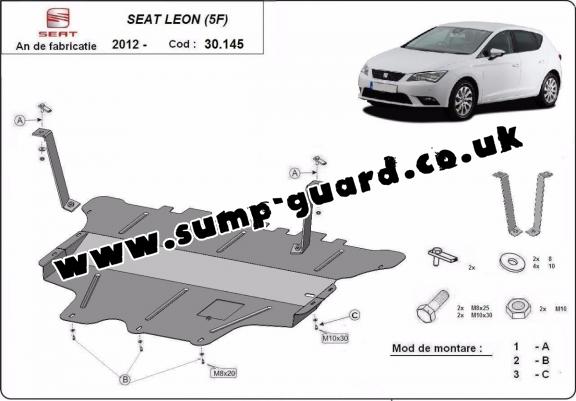 Steel sump guard for Seat Leon