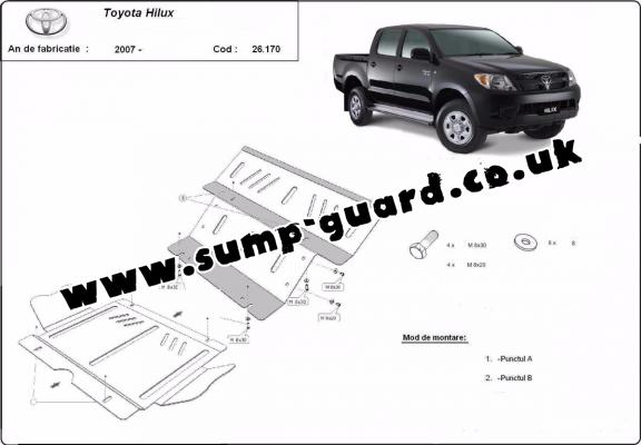 Steel sump guard for Toyota Hilux