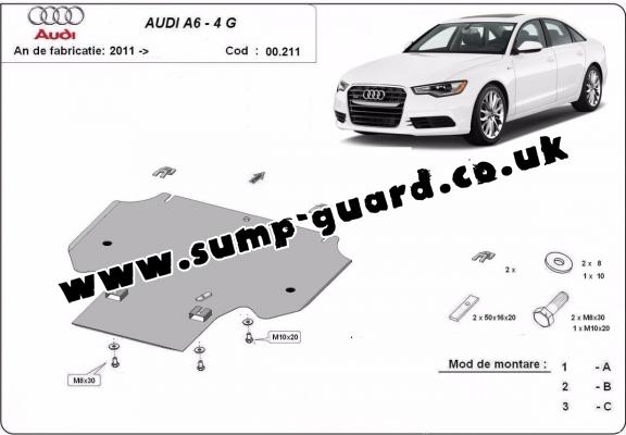 Steel gearbox guard for Audi A6