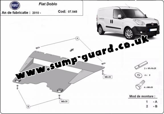 Steel sump guard for Fiat Doblo