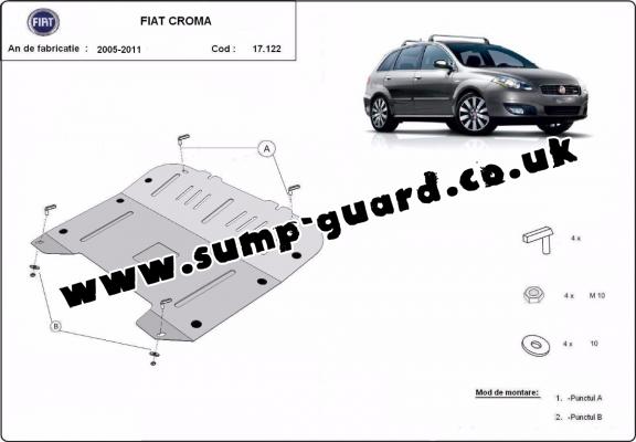 Steel sump guard for the protection of the engine and the gearbox for   Fiat Croma