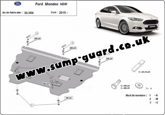 Steel sump guard for Ford Mondeo 5