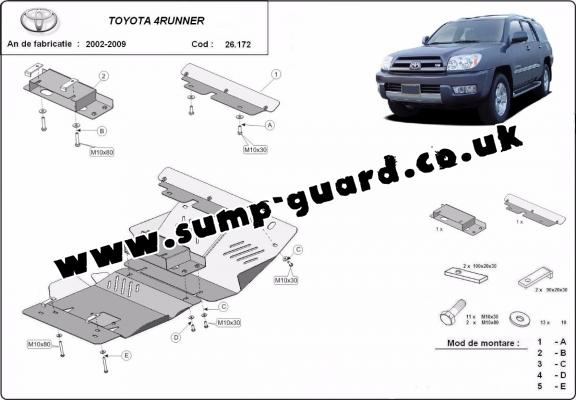 Steel sump guard for Toyota 4Runner