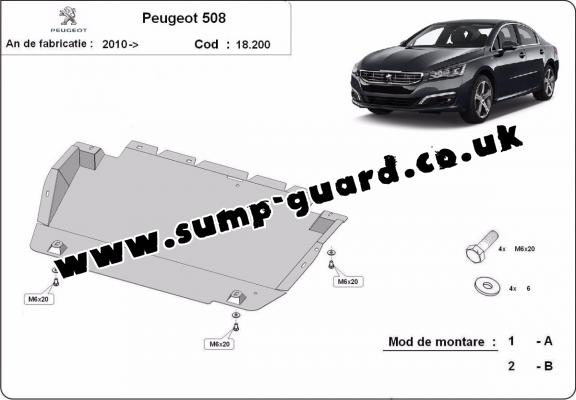 Steel sump guard for Peugeot 508