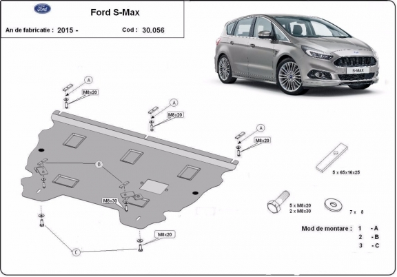 Steel sump guard for Ford S-Max