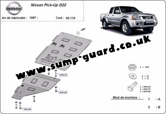 Steel gearbox guard for Nissan Pick Up