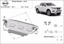 Steel radiator guard for Nissan Navara NP300 - D23