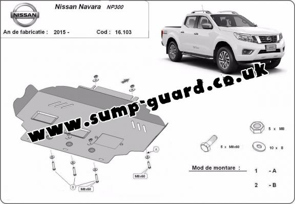 Steel sump guard for Nissan Navara NP300 - D23