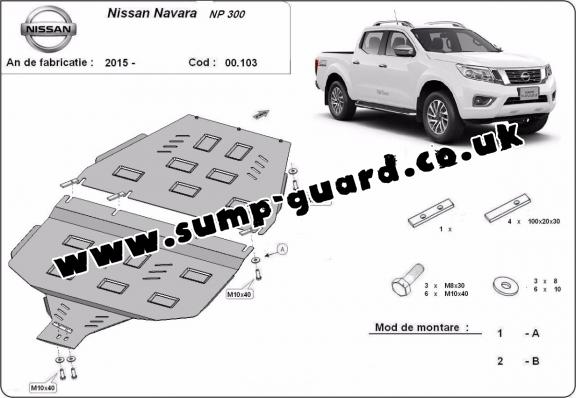 Steel gearbox guard for Nissan Navara NP300 - D23