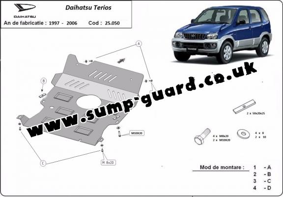 Steel sump guard for Daihatsu Terios