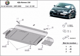 Steel sump guard for Alfa Romeo 156