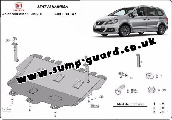 Steel sump guard for Seat Alhambra