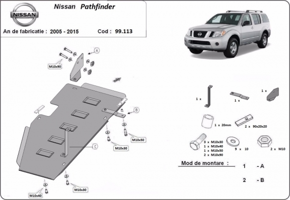 Steel fuel tank guard  for Nissan Pathfinder R51