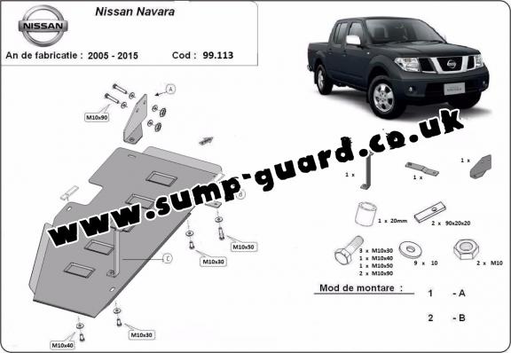 Steel fuel tank guard  for Nissan Navara D40