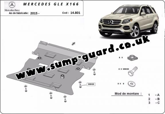 Steel sump guard for Mercedes GL X166